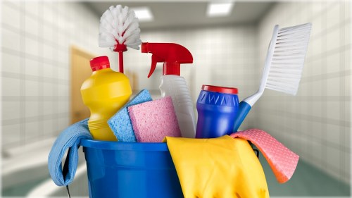 Carpet cleaning equipment and service setup with booking paperwork