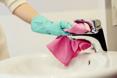 Professional cleaner in Marylebone cleaning a stylish London apartment