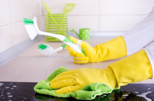 Careful cleaning of a decorative rug in Marylebone
