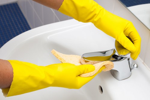 Professional cleaners completing after builders cleaning in a Marylebone apartment